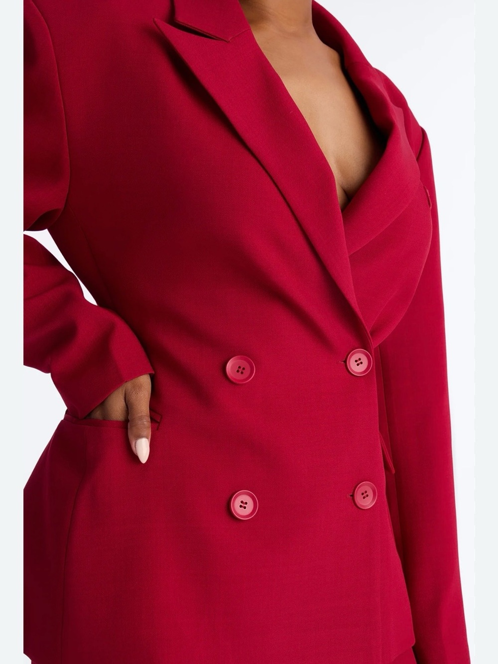 Vintage Double-Breasted Red Blazer and Skirt Suit/NWOT